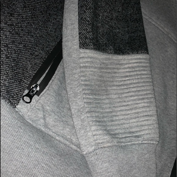 Grey (Gray) Cowl Neck Hoodie Sweatshirt - Picture 6 of 6